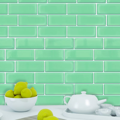 Green Peel and Stick Backsplash